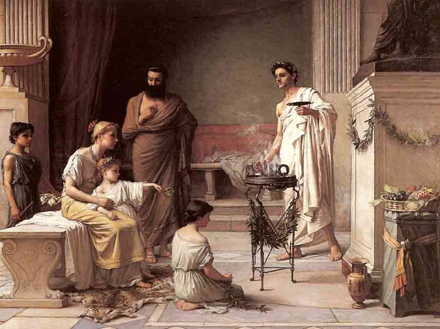 Sacerdote romano brucia degli unguenti Sacerdote romano brucia degli unguenti