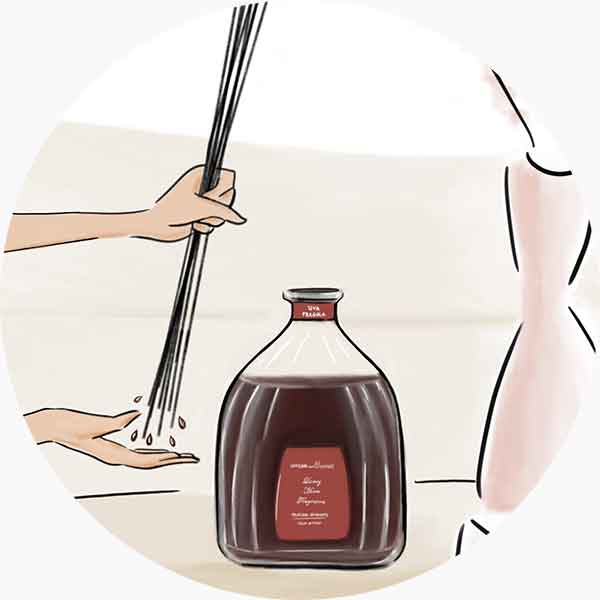 Flip the reeds once a week Flip the reeds once a week without leaving drops on your surface